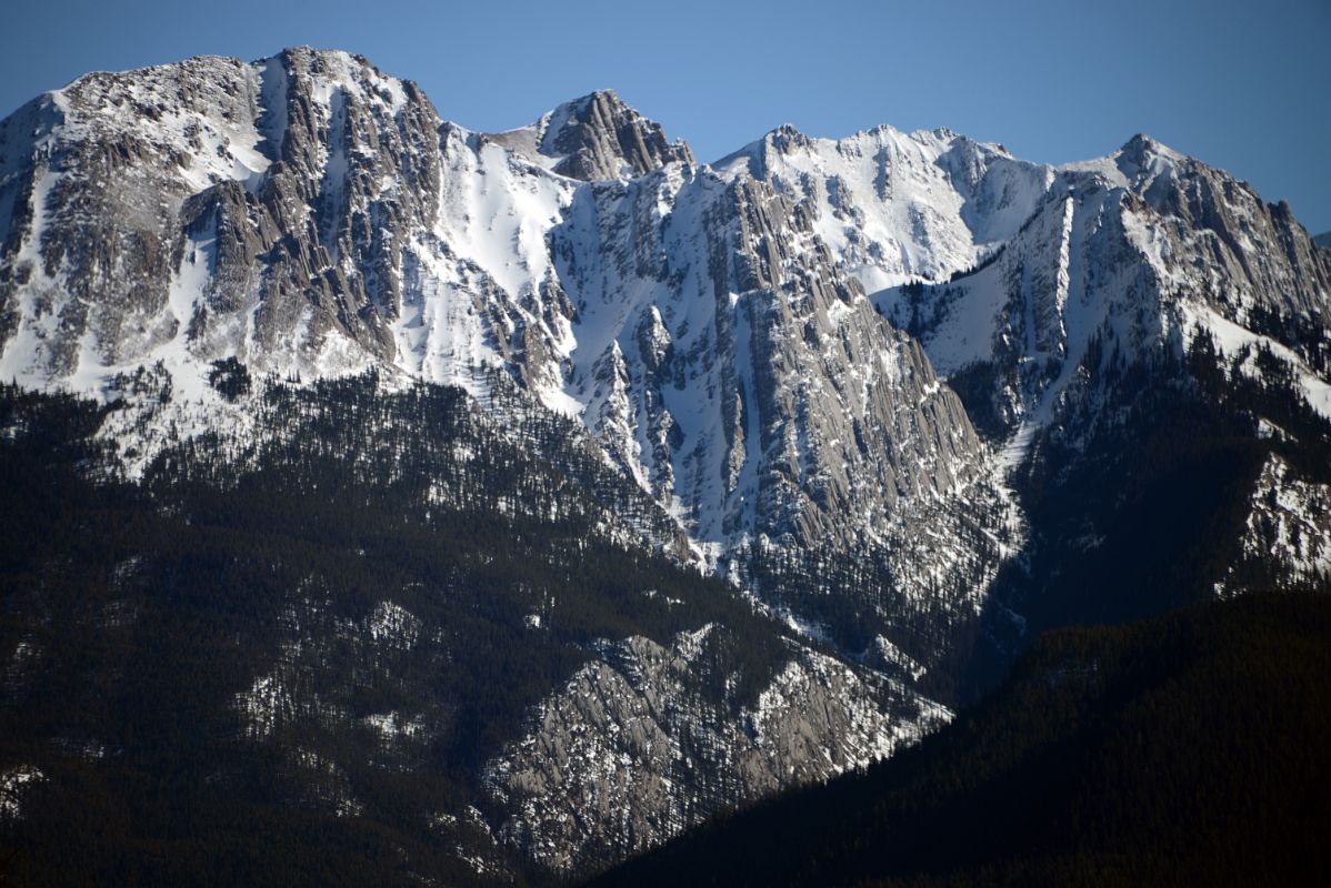 03C Sundance Range Close Up From Trans Canada Highway After Leaving Banff Towards Lake Louise In Winter